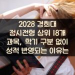 2028 경희대 정시전형 상위 18개 과목, 학기 구분 없이 성적 반영되는 이유는?