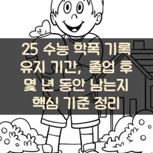 25 수능 학폭 기록 유지 기간, 졸업 후 몇 년 동안 남는지 핵심 기준 정리