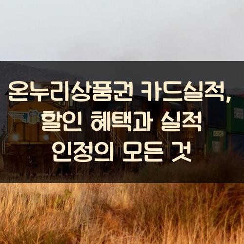 온누리상품권 카드실적, 할인 혜택과 실적 인정의 모든 것