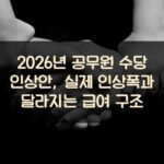 2026년 공무원 수당 인상안, 실제 인상폭과 달라지는 급여 구조