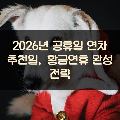 2026년 공휴일 연차 추천일, 황금연휴 완성 전략