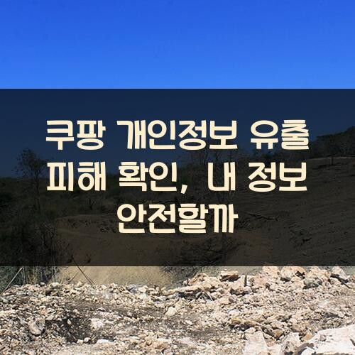 쿠팡 개인정보 유출 피해 확인, 내 정보 안전할까