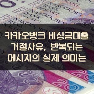 카카오뱅크 비상금대출 거절사유, 반복되는 메시지의 실제 의미는?