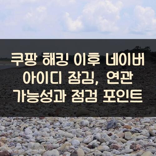 쿠팡 해킹 이후 네이버 아이디 잠김, 연관 가능성과 점검 포인트