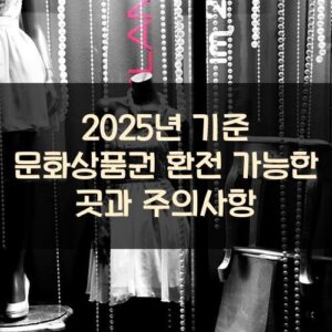 2025년 기준 문화상품권 환전 가능한 곳과 주의사항 2025년 기준 문화상품권 환전 가능한 곳과 주의사항
