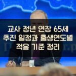 교사 정년 연장 65세 추진 일정과 출생연도별 적용 기준 정리