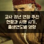교사 정년 연장 추진 현황과 시행 시기, 출생연도별 영향