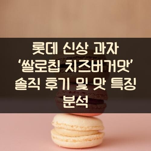 롯데 신상 과자 ‘쌀로칩 치즈버거맛’ 솔직 후기 및 맛 특징 분석