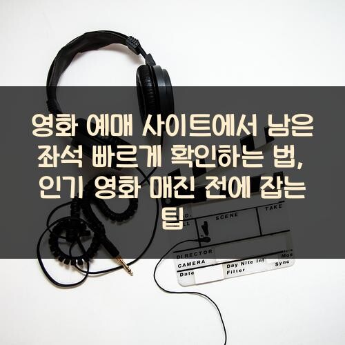 영화 예매 사이트에서 남은 좌석 빠르게 확인하는 법, 인기 영화 매진 전에 잡는 팁