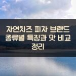 자연치즈 피자 브랜드 종류별 특징과 맛 비교 정리