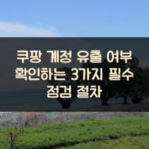 쿠팡 계정 유출 여부 확인하는 3가지 필수 점검 절차