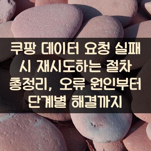 쿠팡 데이터 요청 실패 시 재시도하는 절차 총정리, 오류 원인부터 단계별 해결까지