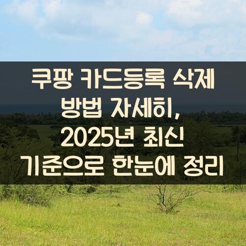 쿠팡 카드등록 삭제 방법 자세히, 2025년 최신 기준으로 한눈에 정리