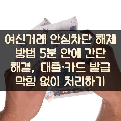 여신거래 안심차단 해제 방법: 5분 안에 간단 해결, 대출·카드 발급 막힘 없이 처리하기