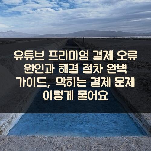 유튜브 프리미엄 결제 오류 원인과 해결 절차 완벽 가이드, 막히는 결제 문제 이렇게 풀어요