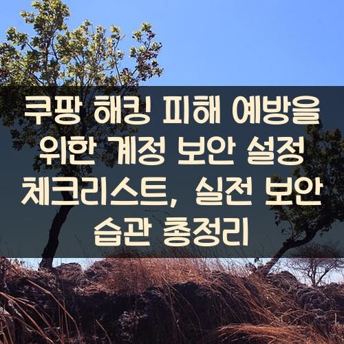 쿠팡 해킹 피해 예방을 위한 계정 보안 설정 체크리스트, 실전 보안 습관 총정리