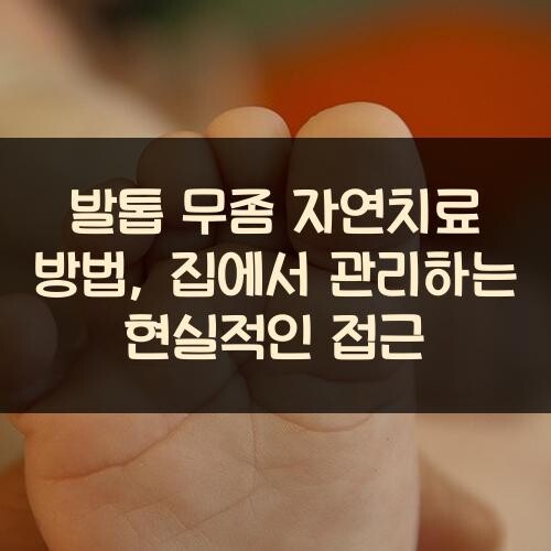 발톱 무좀 자연치료 방법, 집에서 관리하는 현실적인 접근
