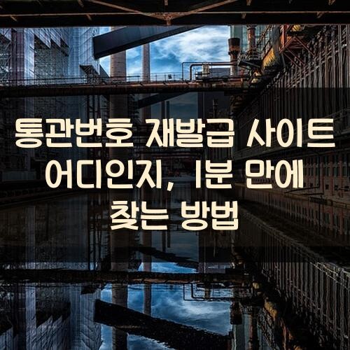 통관번호 재발급 사이트 어디인지, 1분 만에 찾는 방법