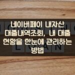 네이버페이 내자산 대출내역조회, 내 대출 현황을 한눈에 관리하는 방법