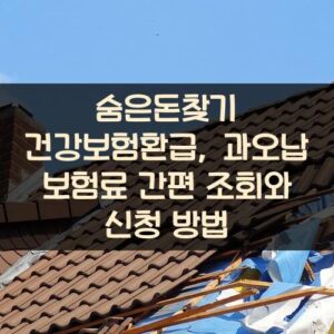 숨은돈찾기 건강보험환급, 과오납 보험료 간편 조회와 신청 방법