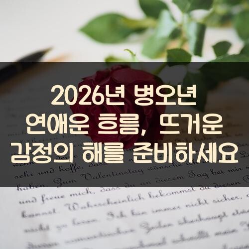 2026년 병오년 연애운 흐름, 뜨거운 감정의 해를 준비하세요