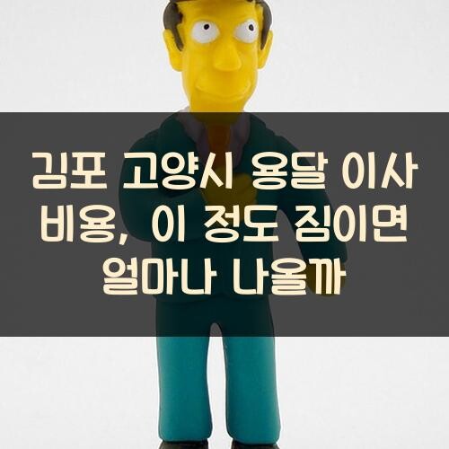 김포 고양시 용달 이사 비용, 이 정도 짐이면 얼마나 나올까