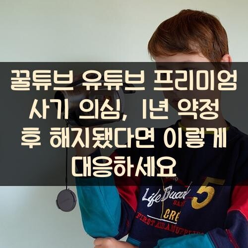 꿀튜브 유튜브 프리미엄 사기 의심, 1년 약정 후 해지됐다면 이렇게 대응하세요