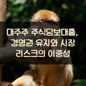 대주주 주식담보대출, 경영권 유지와 시장 리스크의 이중성