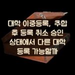 대학 이중등록, 추합 후 등록 취소 승인 상태에서 다른 대학 등록 가능할까