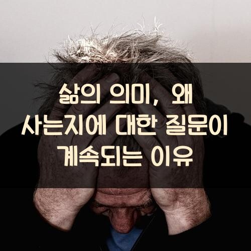 삶의 의미, 왜 사는지에 대한 질문이 계속되는 이유