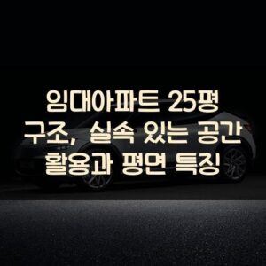 임대아파트 25평 구조, 실속 있는 공간 활용과 평면 특징