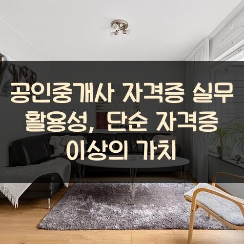공인중개사 자격증 실무 활용성, 단순 자격증 이상의 가치