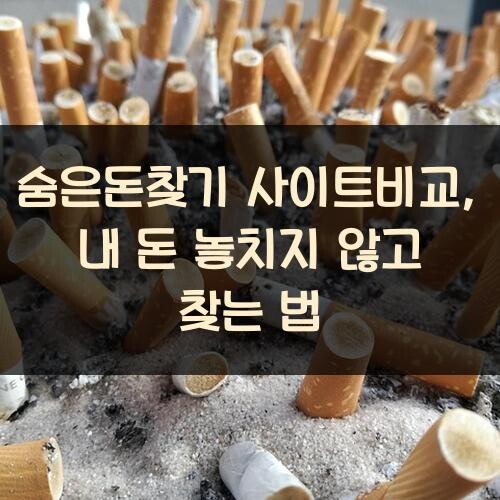 숨은돈찾기 사이트비교, 내 돈 놓치지 않고 찾는 법