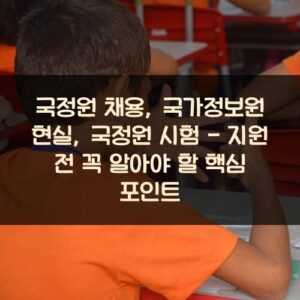 국정원 채용, 국가정보원 현실, 국정원 시험 - 지원 전 꼭 알아야 할 핵심 포인트