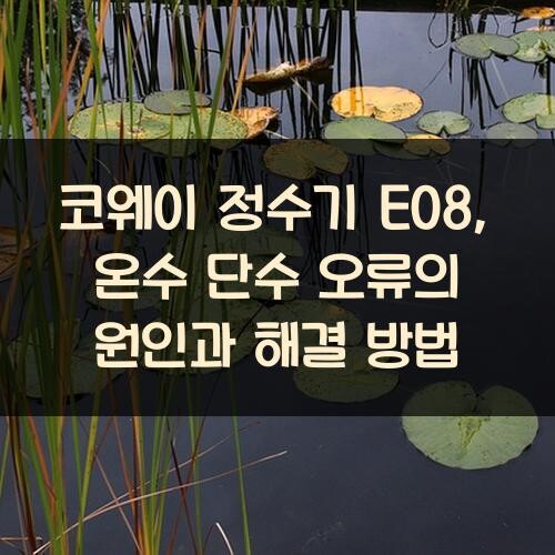 코웨이 정수기 E08, 온수 단수 오류의 원인과 해결 방법