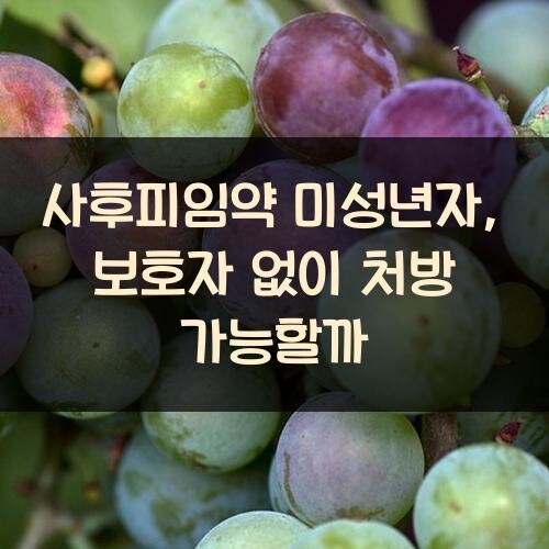 사후피임약 미성년자, 보호자 없이 처방 가능할까?
