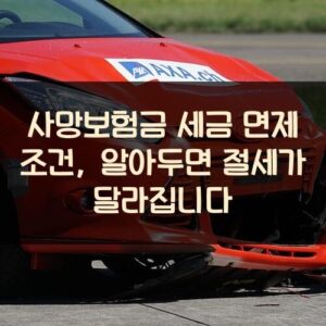 사망보험금 세금 면제 조건, 알아두면 절세가 달라집니다
