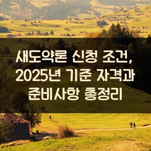 새도약론 신청 조건, 2025년 기준 자격과 준비사항 총정리