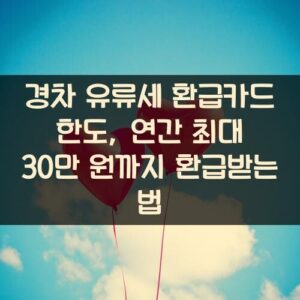 경차 유류세 환급카드 한도, 연간 최대 30만 원까지 환급받는 법