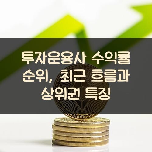투자운용사 수익률 순위, 최근 흐름과 상위권 특징