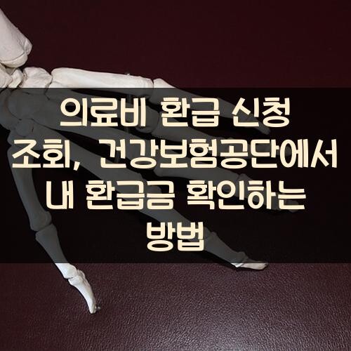 의료비 환급 신청 조회, 건강보험공단에서 내 환급금 확인하는 방법